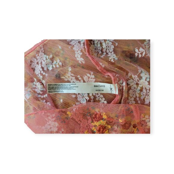 Lady Lux Printed Top by Free People Coral Combo NWT S - Picture 8 of 10